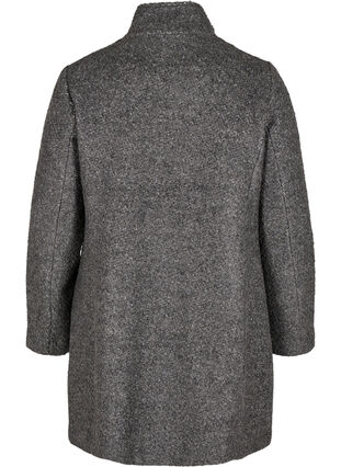Vetoketjullinen takki villaa, Dark Grey Melange, Packshot image number 1