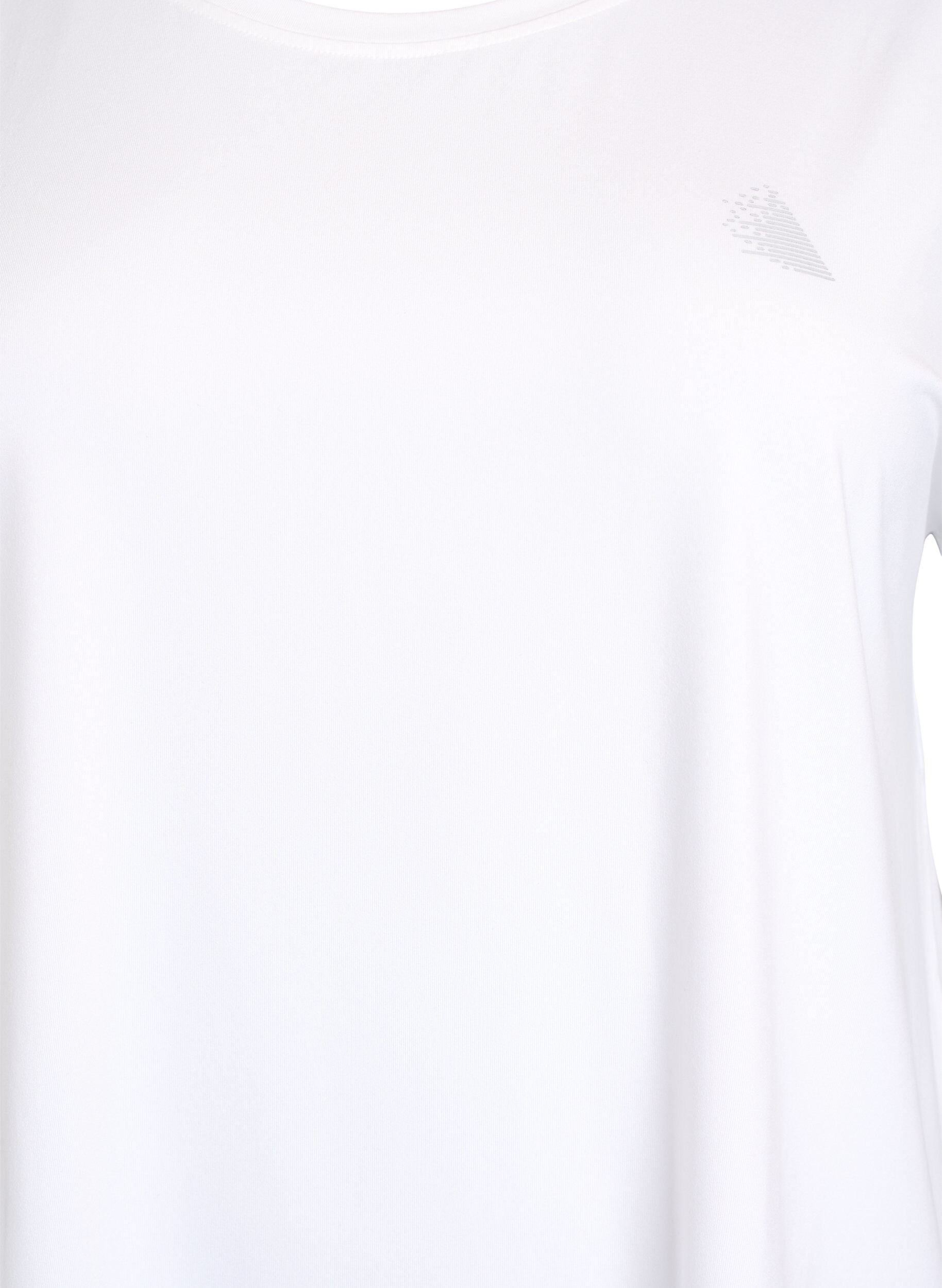 Zizzi Yksiv&auml;rinen treenipaita, Valkoinen, Packshot image number 2