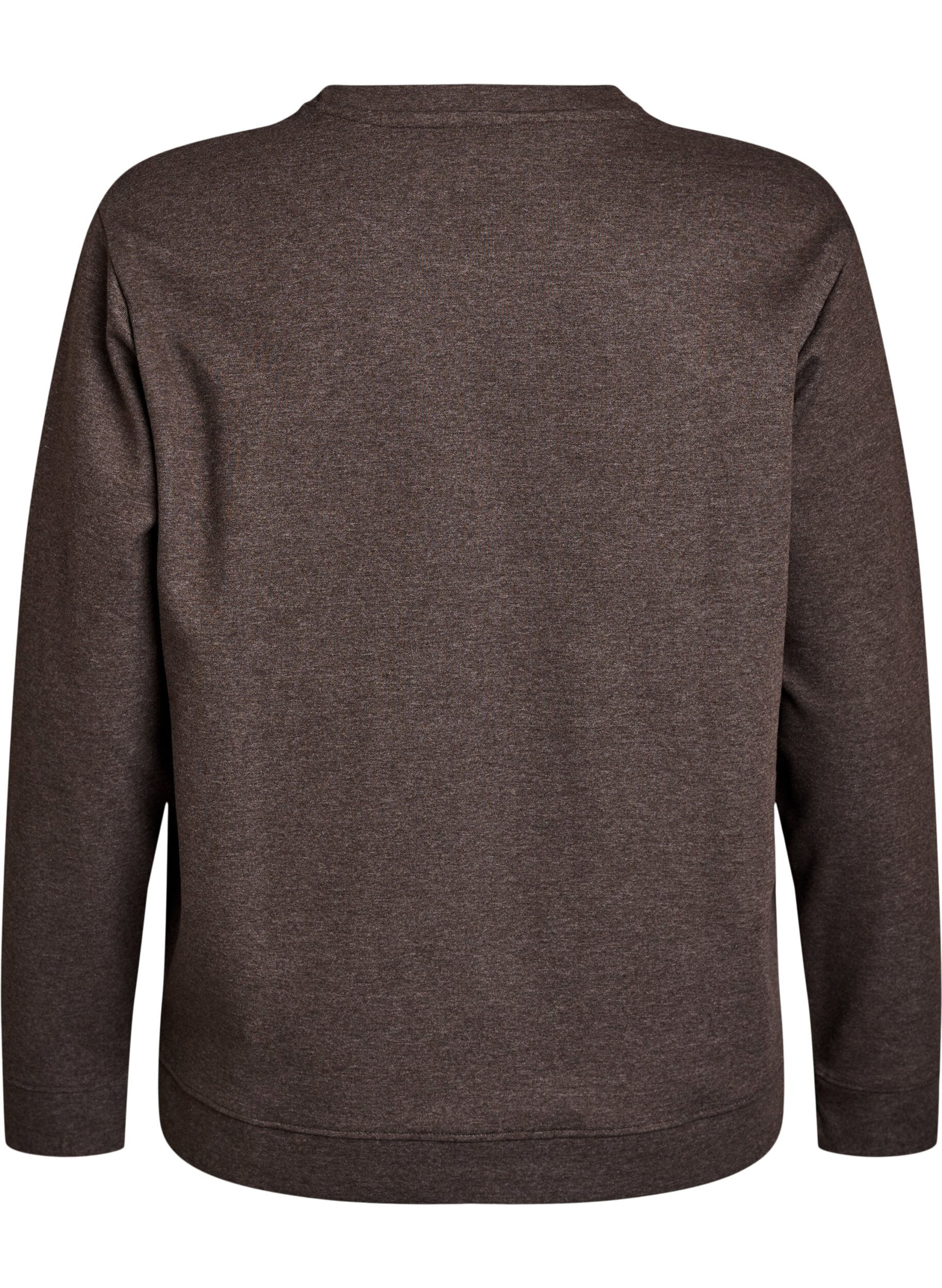 ZizziCollegepaita py&ouml;re&auml;ll&auml; p&auml;&auml;ntiell&auml;, Ruskea, Packshot image number 1