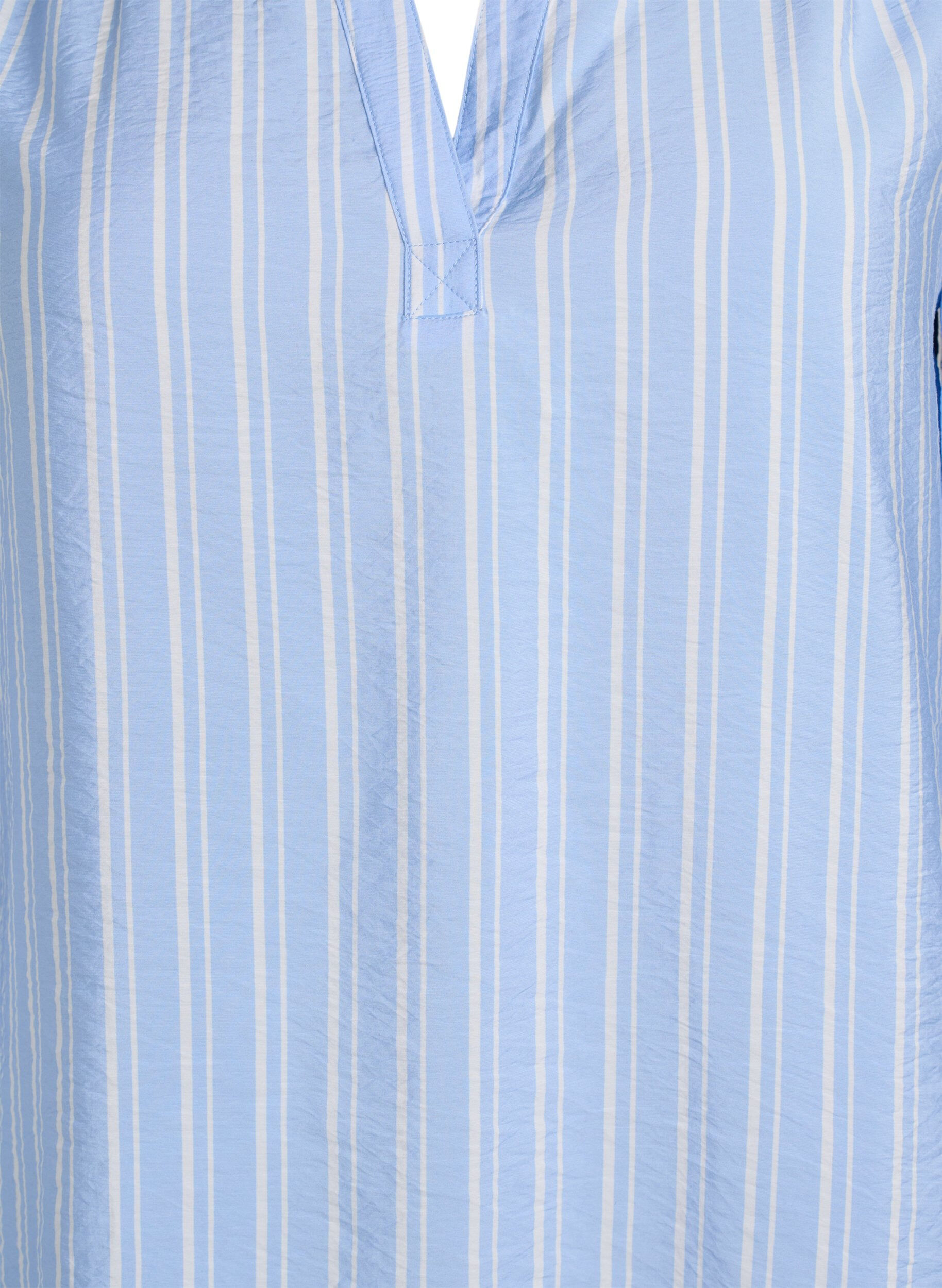 Zizzi Raidallinen paitapusero V-kaula-aukolla, Sininen, Packshot image number 2