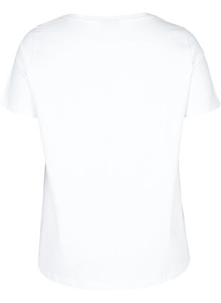 Puuvillainen t-paita niiteillä, Bright White, Packshot image number 1