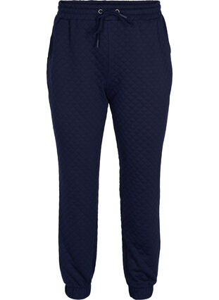 Kuvioidut housut nyörillä ja taskuilla, Navy Blazer, Packshot image number 0