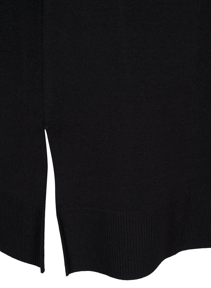 Neulemekko, jossa on pyöreä pääntie ja halkio, Musta, Packshot image number 3