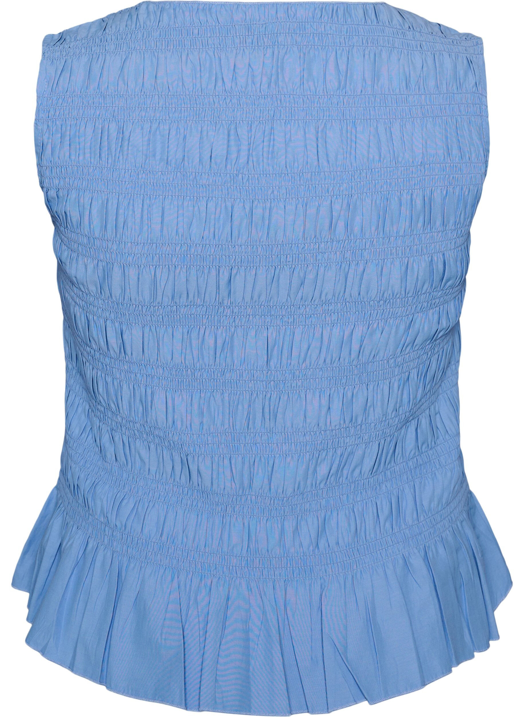 ZizziSmokkitoppi venep&auml;&auml;ntiell&auml; ja peplum-helmalla, Sininen, Packshot image number 1