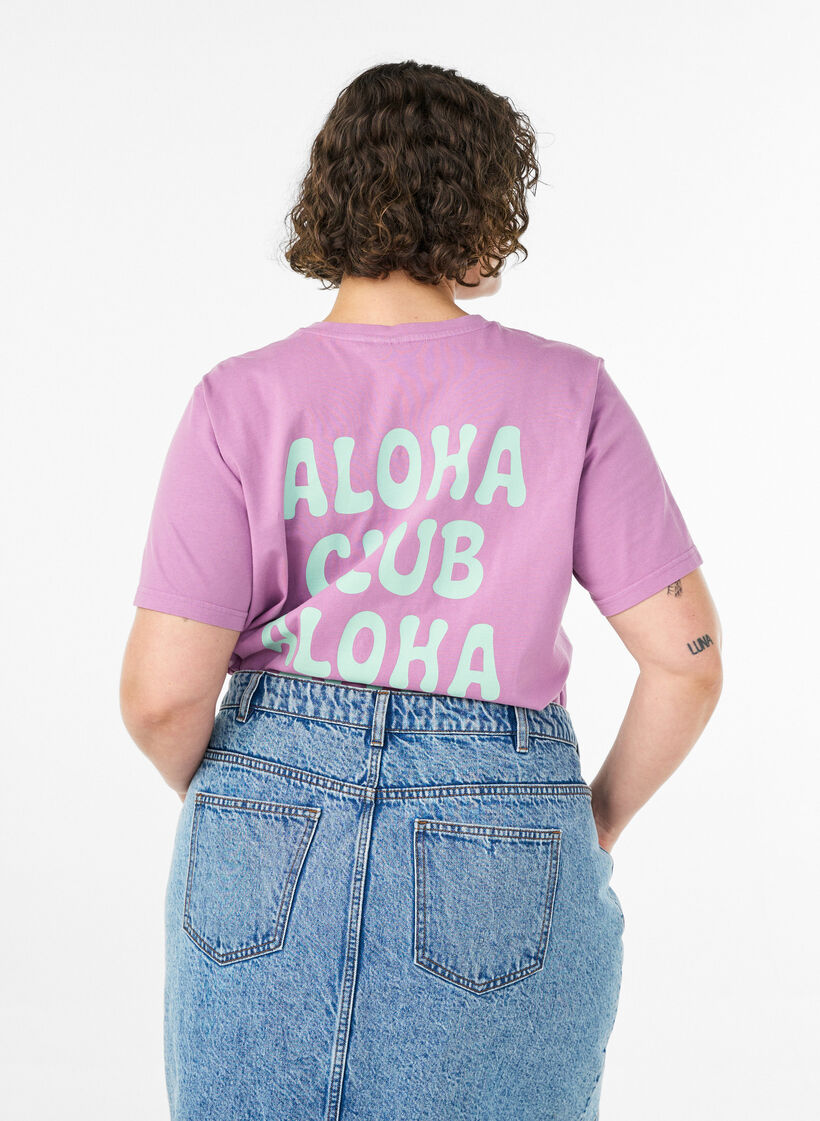 Luomupuuvillainen t-paita selk&auml;printill&auml;, Vaaleanpunainen, Model image number 2