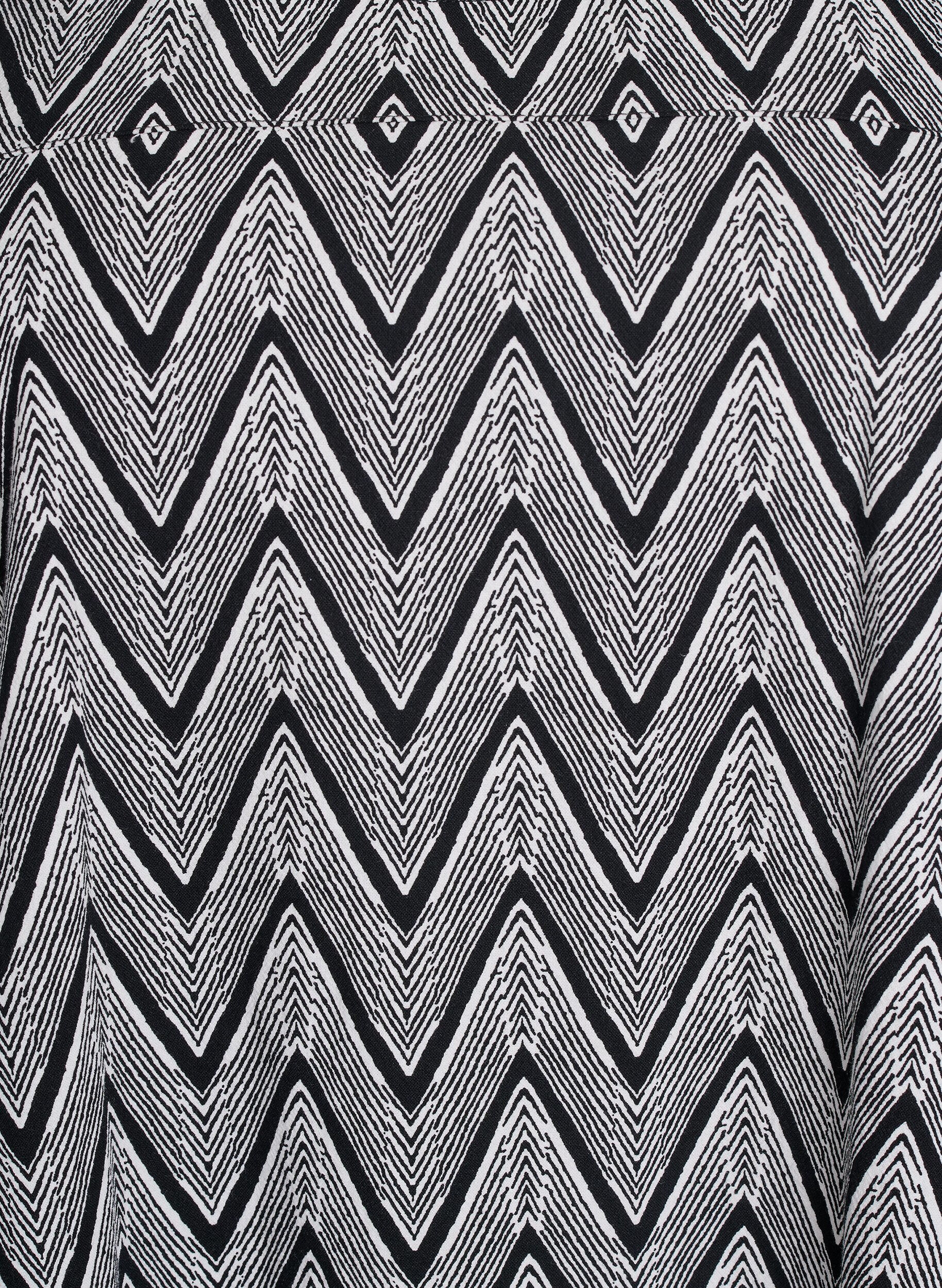 ZizziLyhythihainen painokuvioitu puuvillamekko, Musta, Packshot image number 2