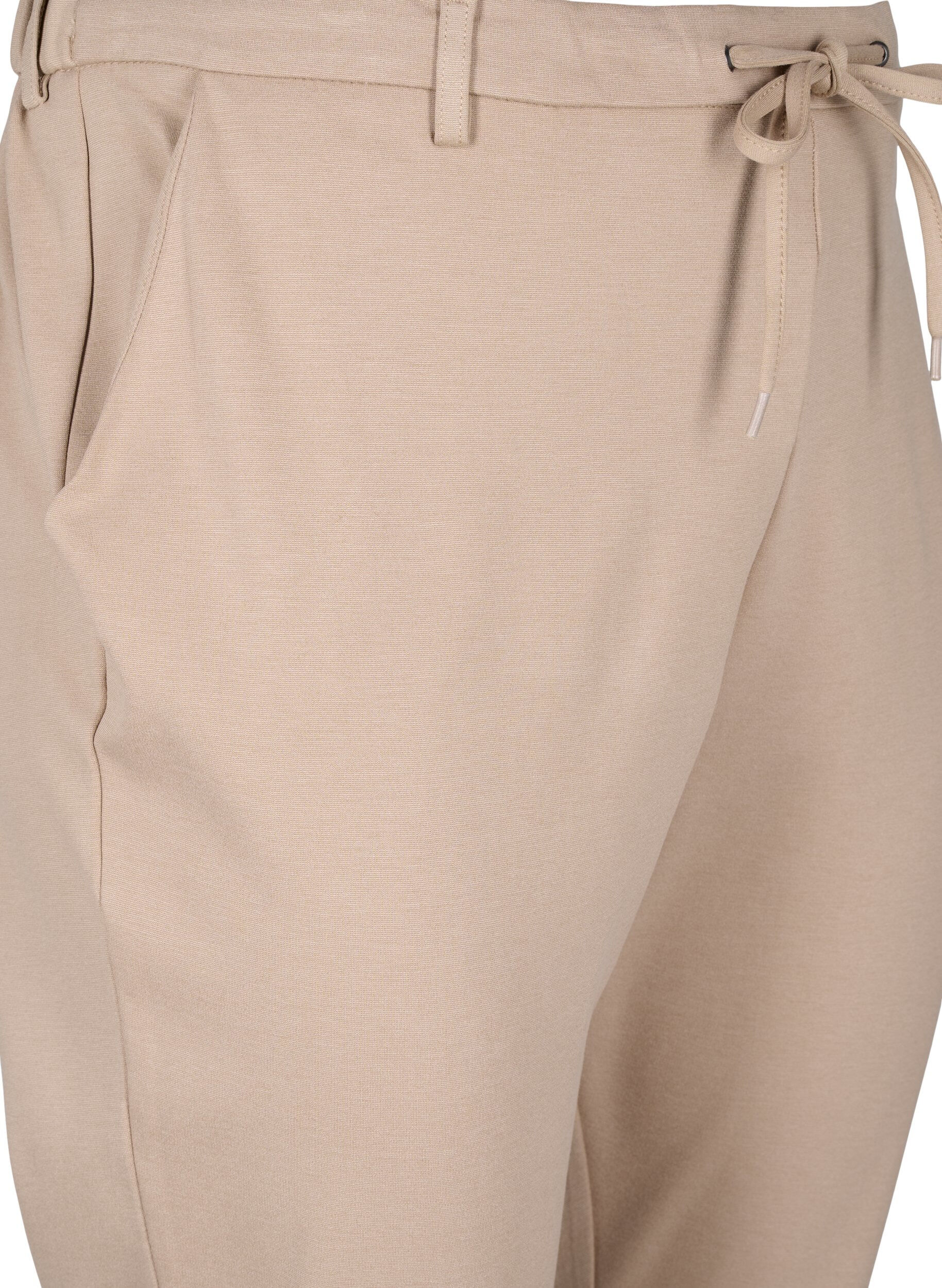 Zizzi Cropped Maddison-housut, Beige, Packshot image number 2