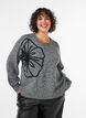 Neulepusero kukka-applikaatiolla, Harmaa, Model image number 0