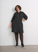 Lyhyt boucl&eacute;-mekko koristeellisilla napeilla, Musta, Model image number 1