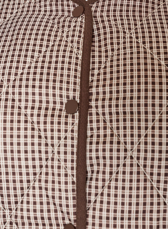 Tikkitakki pienill&auml; ruuduilla ja kontrastireuna, Ruskea, Packshot image number 2