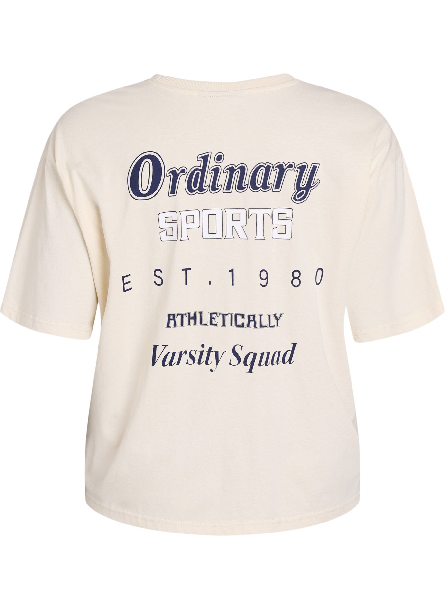 Zizzi Ylimitoitettu T-paita, jossa on kuva selk&auml;puolella, Beige, Packshot image number 1