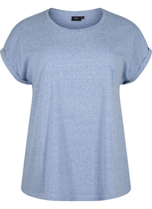 Meleerattu t-paita lyhyillä hihoilla, Moonlight Blue Mel. , Packshot image number 0