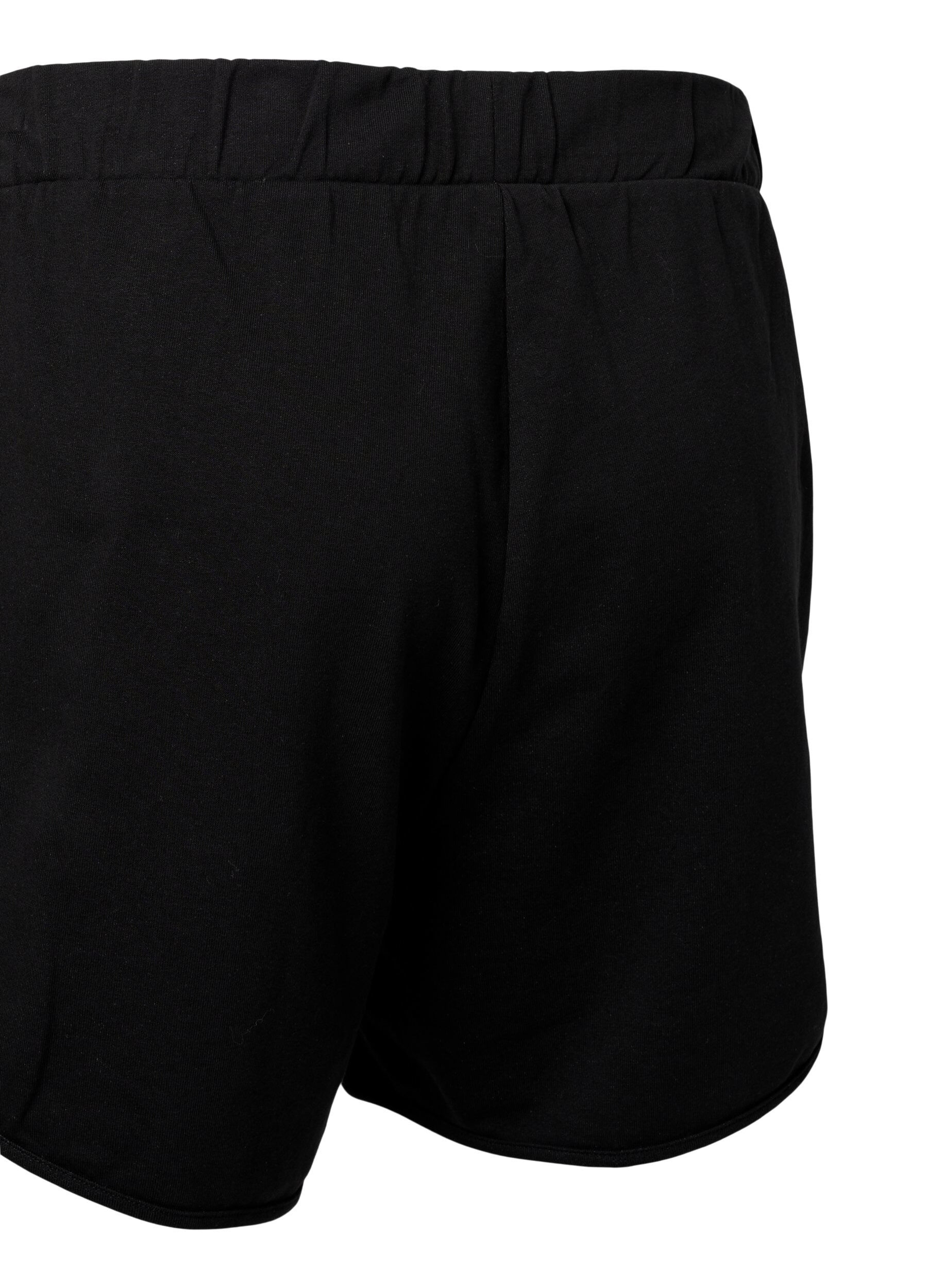 Zizzi Yksiv&auml;riset collegeshortsit taskuilla, Black, Packshot image number 3