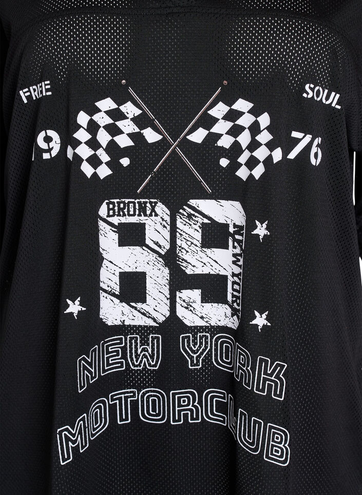 Sporttinen T-paita etupuolen printillä, Black, Packshot image number 2