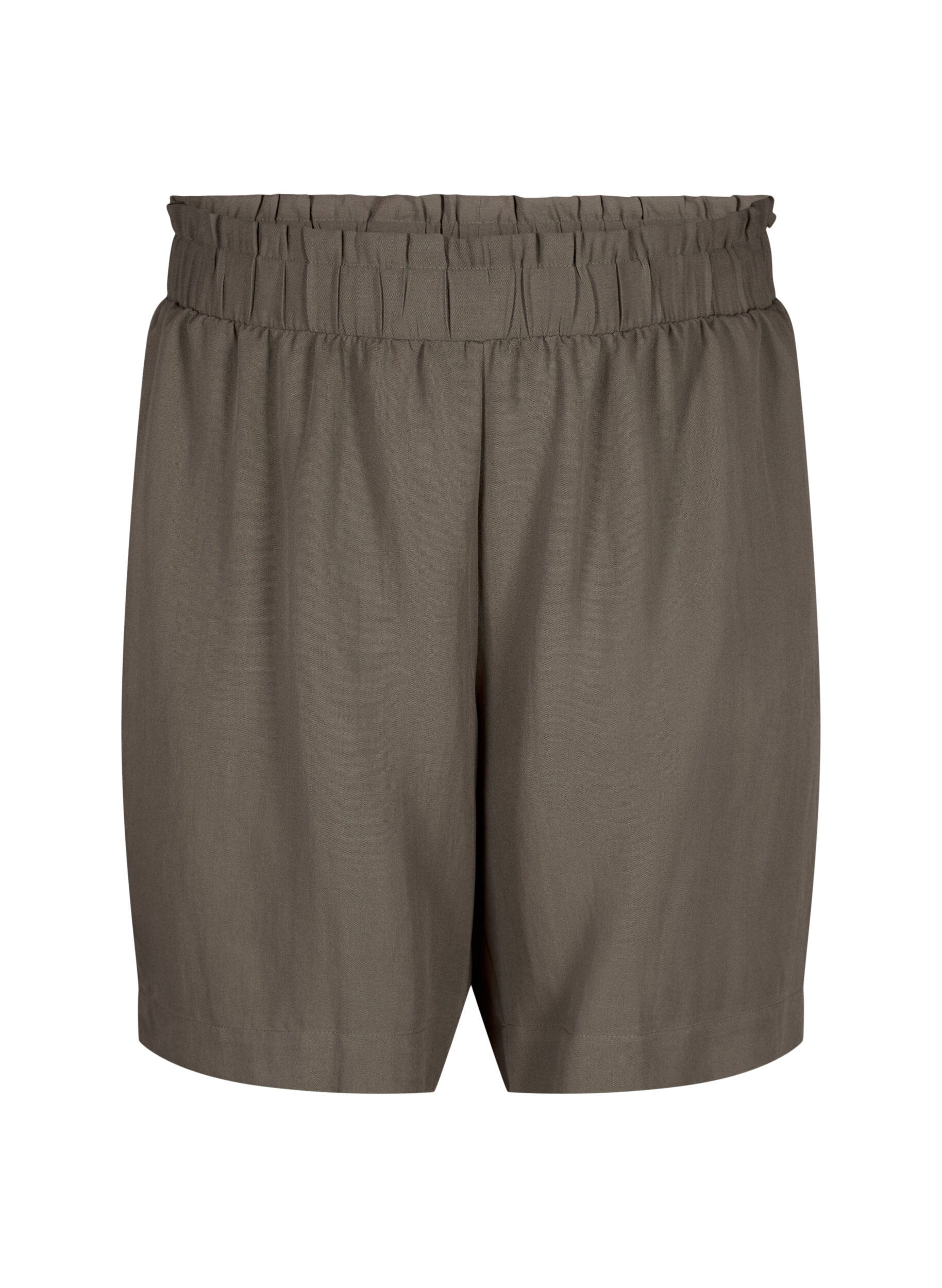 Zizzi V&auml;lj&auml;t shortsit viskoosista, Chocolate Chip, Packshot image number 0