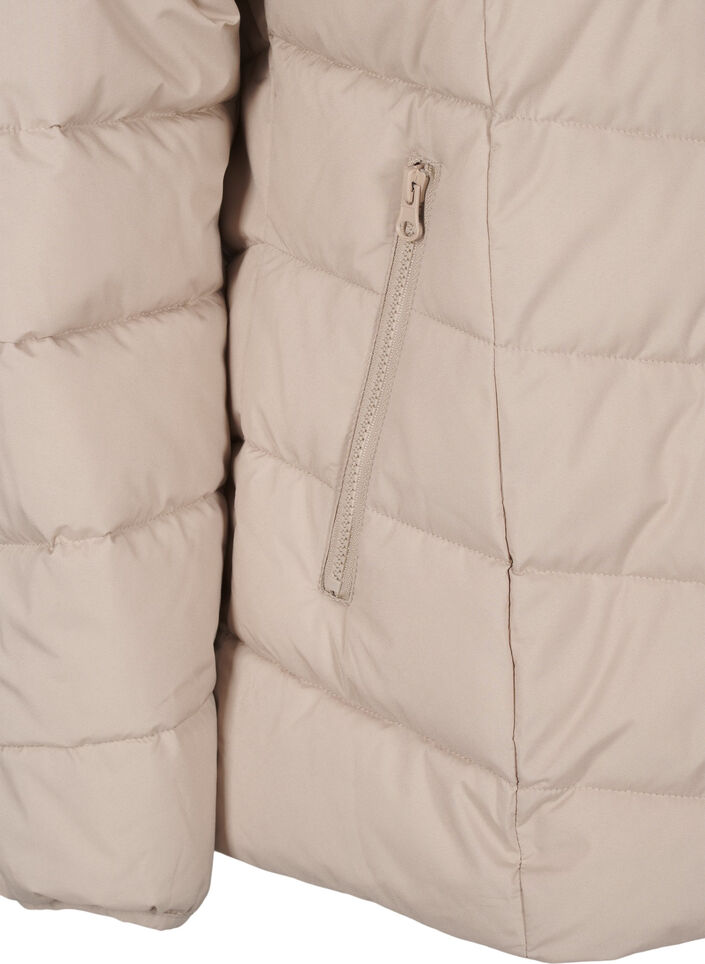 Lyhyt toppatakki hupulla, Beige, Packshot image number 3