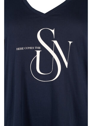 Puuvillainen t-paita painatuksella, Navy Blazer SUN, Packshot image number 2