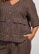 Ruudullinen pusero rintataskuilla, Ruskea, Model image number 3