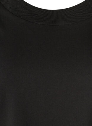 Lyhythihainen t-paita leveällä ribbireunuksella, Black, Packshot image number 2