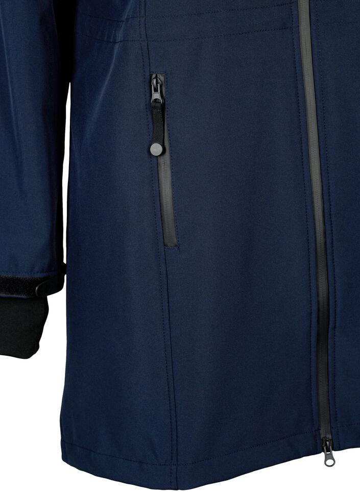 Softshell-takki irroitettavalla hupulla, Sininen, Packshot image number 3