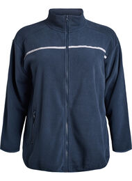 Fleecepusakka vetoketjulla ja heijastinnauhalla, Sininen