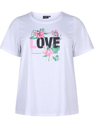 FLASH – kuviollinen t-paita, Bright White Love, Packshot image number 0