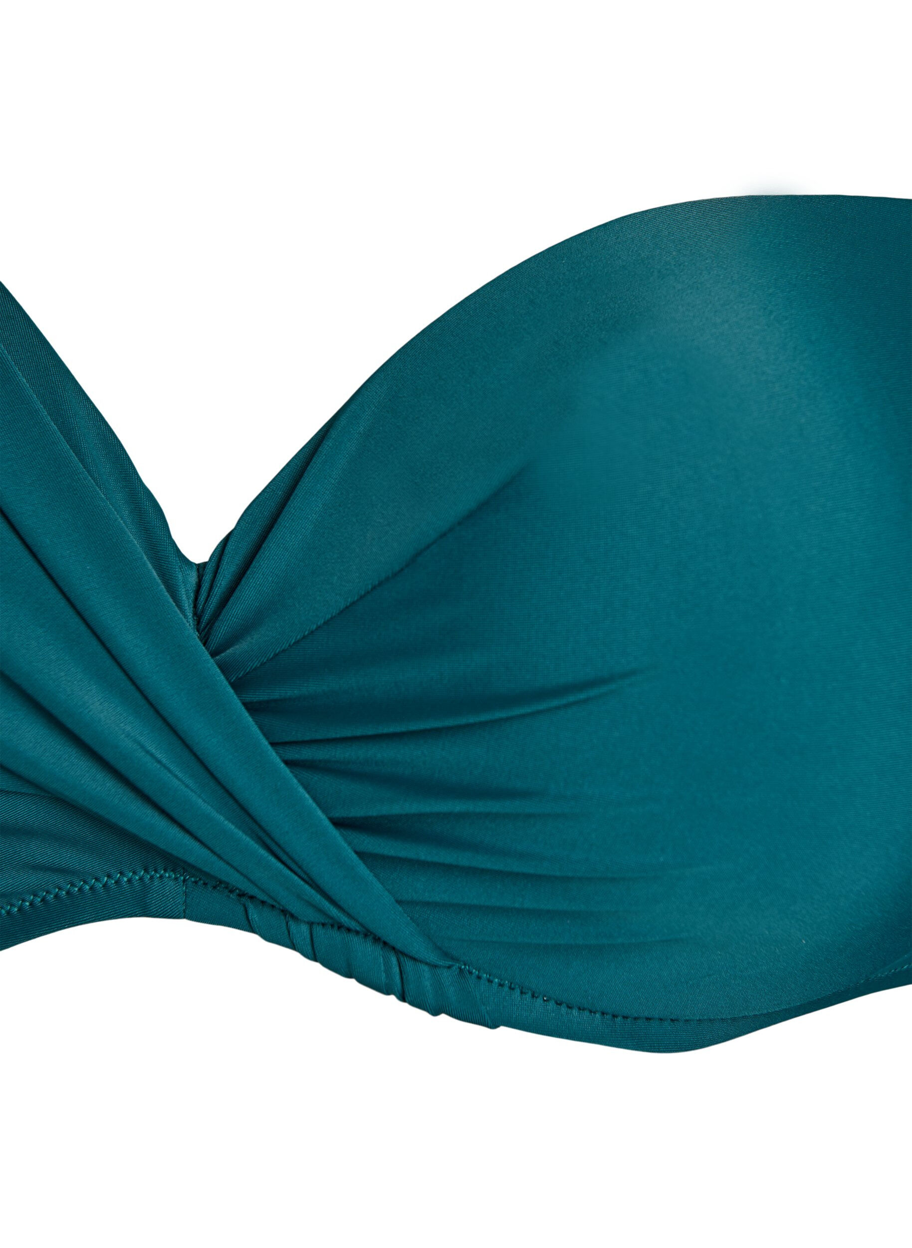ZizziKaarituelliset bikiniliivit rypytyksell&auml;, Vihre&auml;, Packshot image number 2