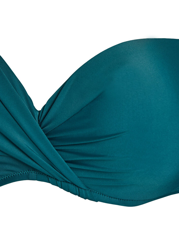 Kaarituelliset bikiniliivit rypytyksell&auml;, Vihre&auml;, Packshot image number 2