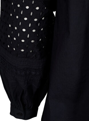 Pitkähihainen pusero koristeellisilla yksityiskohdilla, Black, Packshot image number 3