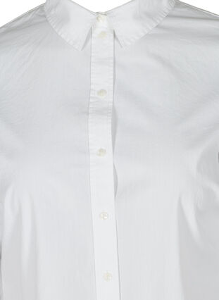Luomupuuvillainen paitapusero kauluksella ja napeilla, White, Packshot image number 2