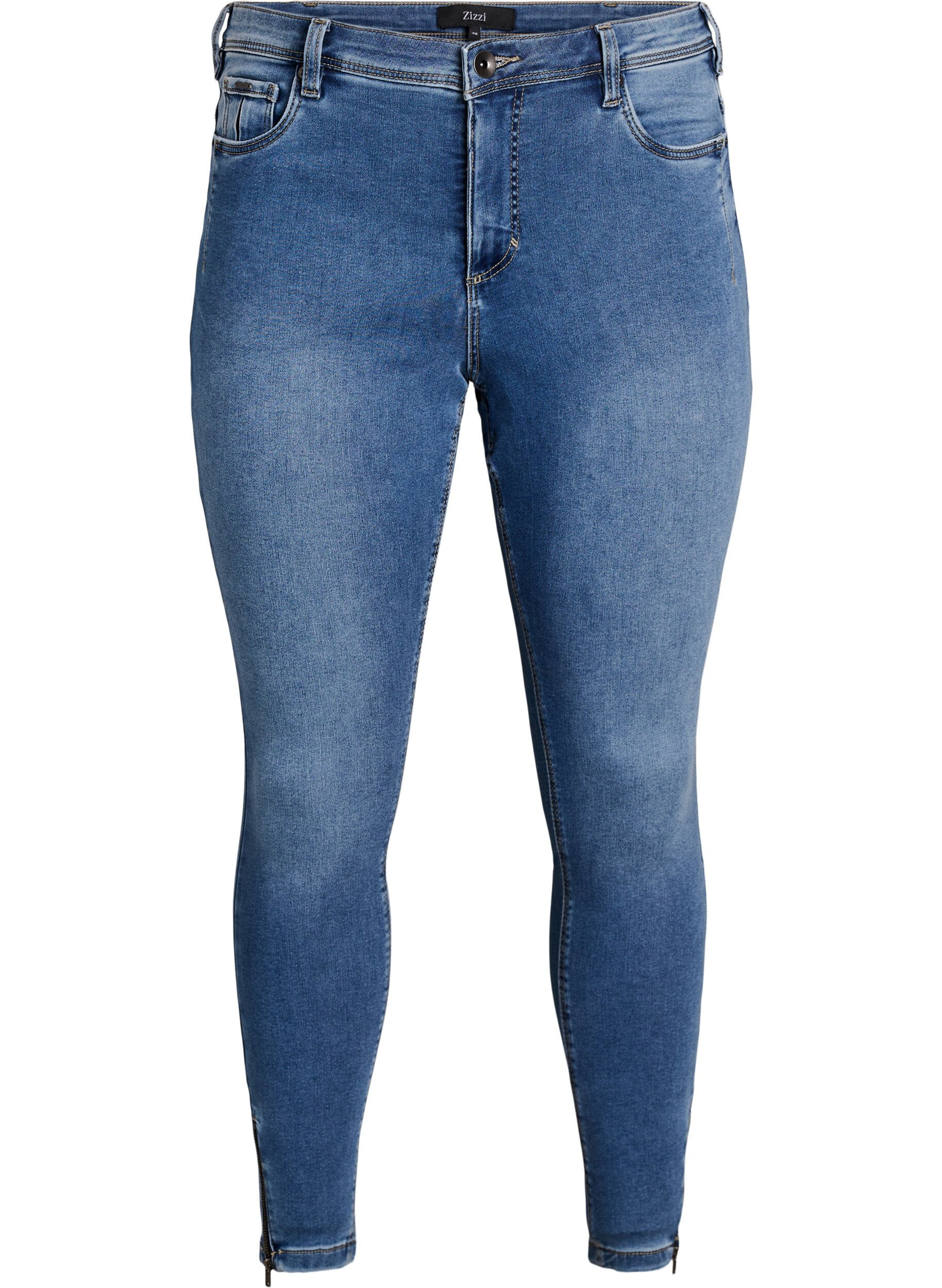 Cropped Amy -farkut vetoketjuyksityiskohdalla