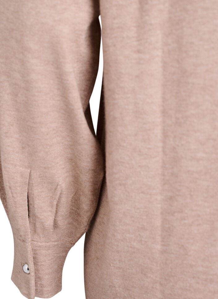 Lyhyt neulottu mekko raglanhihoilla, Beige, Packshot image number 3