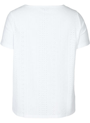 T-paita broderi anglaisella, White, Packshot image number 1