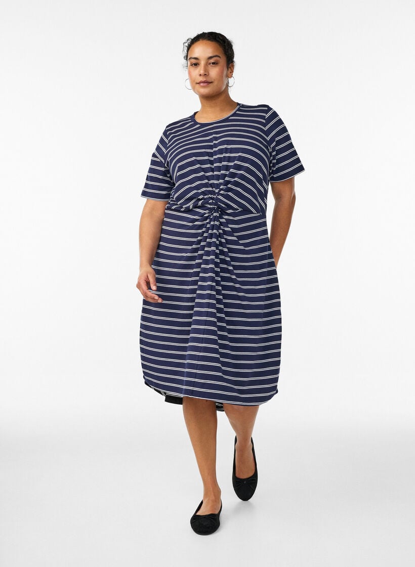 Puuvillamekko kiemurayksityiskohdalla, Sininen, Model image number 1