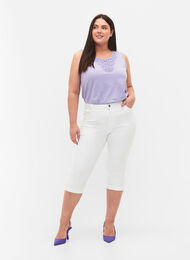 Korkeavyötäröiset Amy-farkkucaprit super slim fit, Bright White, Model