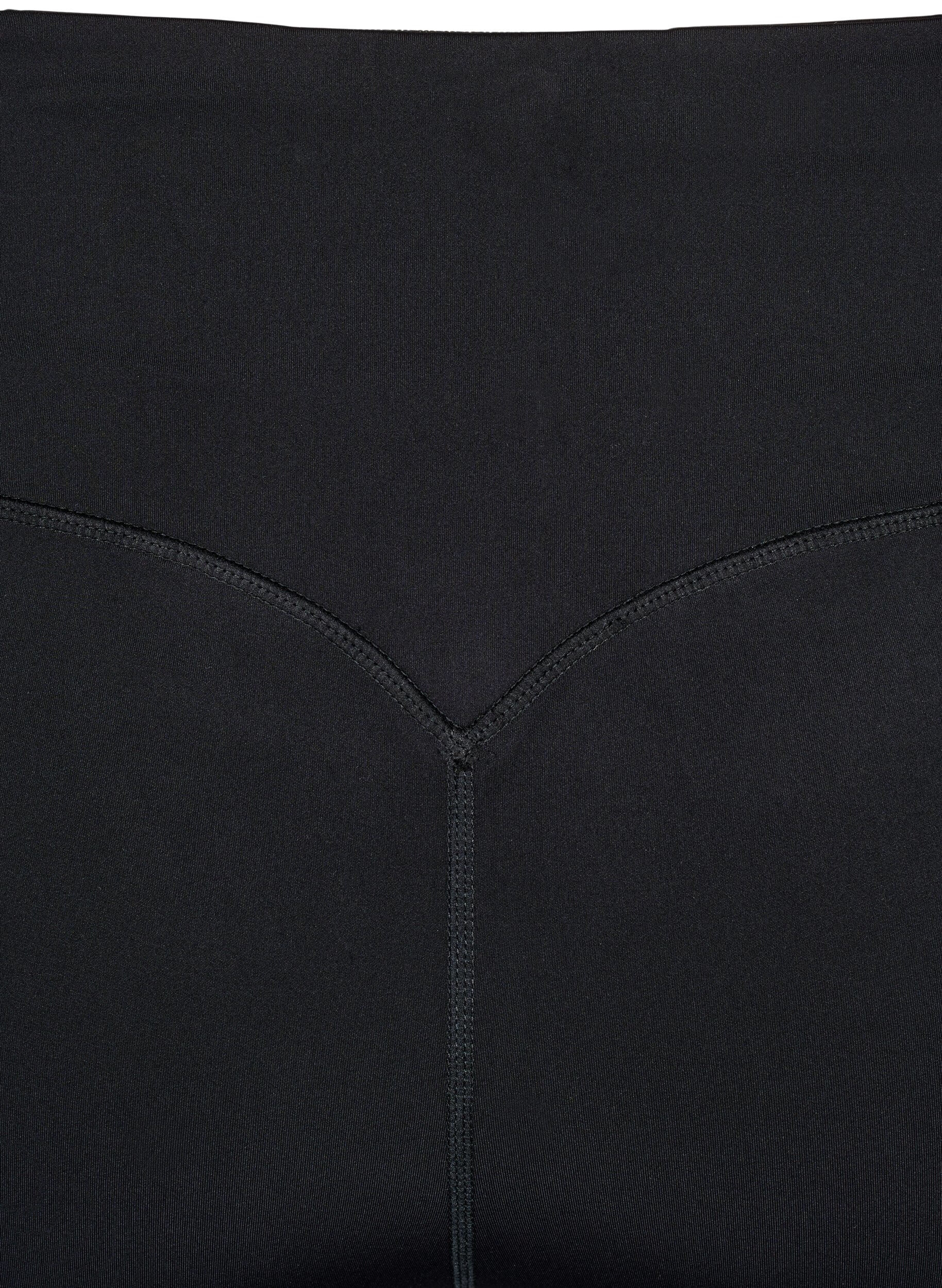 Zizzi CORE, kyykkykest&auml;v&auml;t 3/4-treenileggingsit taskulla, Musta, Packshot image number 3