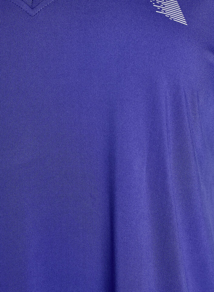 V&auml;lj&auml; treenipaita, jossa on V-p&auml;&auml;ntie, Violetti, Packshot image number 2