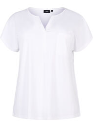 T-paita, jossa on v-pääntie ja rintatasku, Bright White