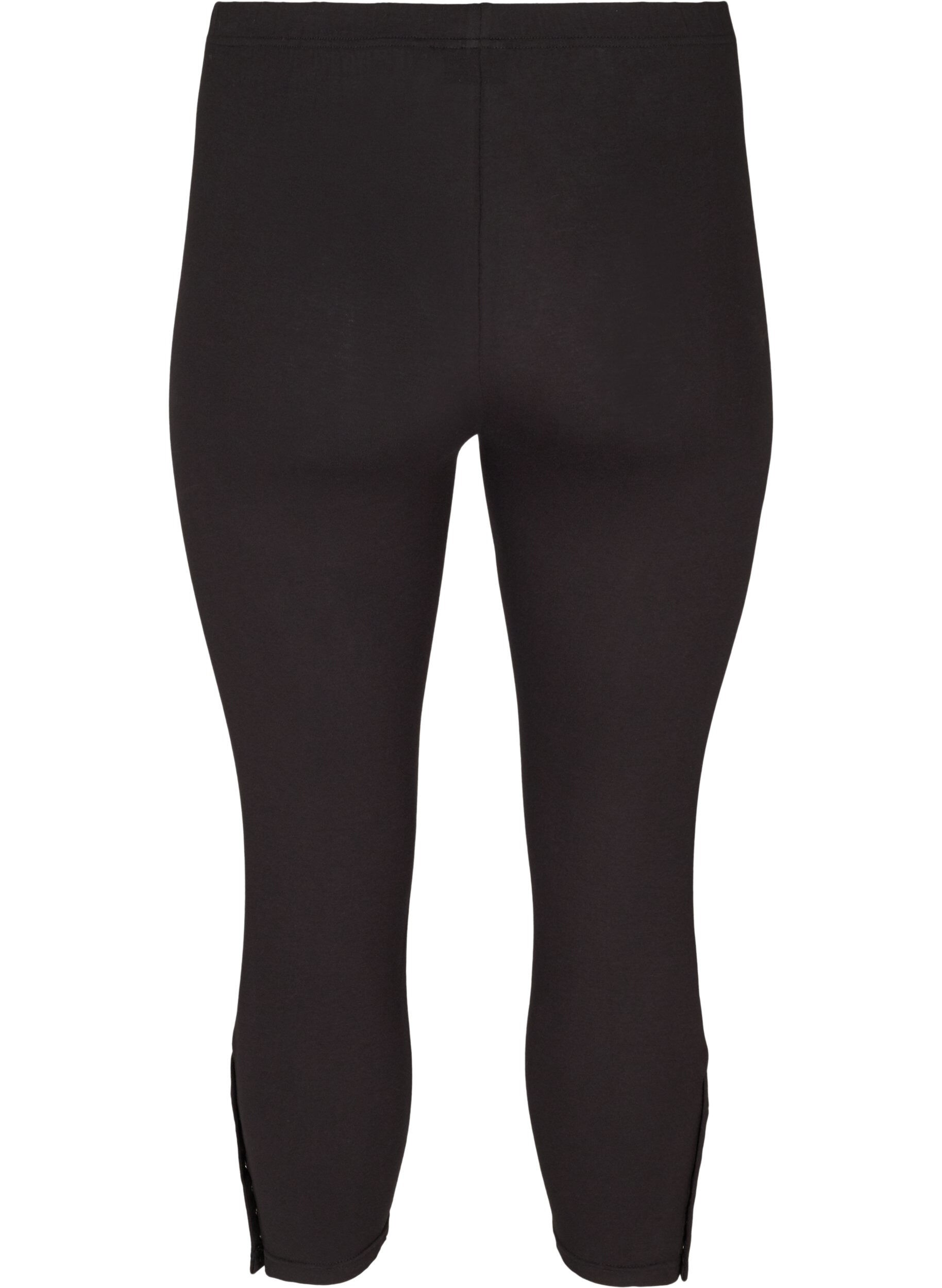 Zizzi3/4-leggingsit napeilla, Musta, Packshot image number 1