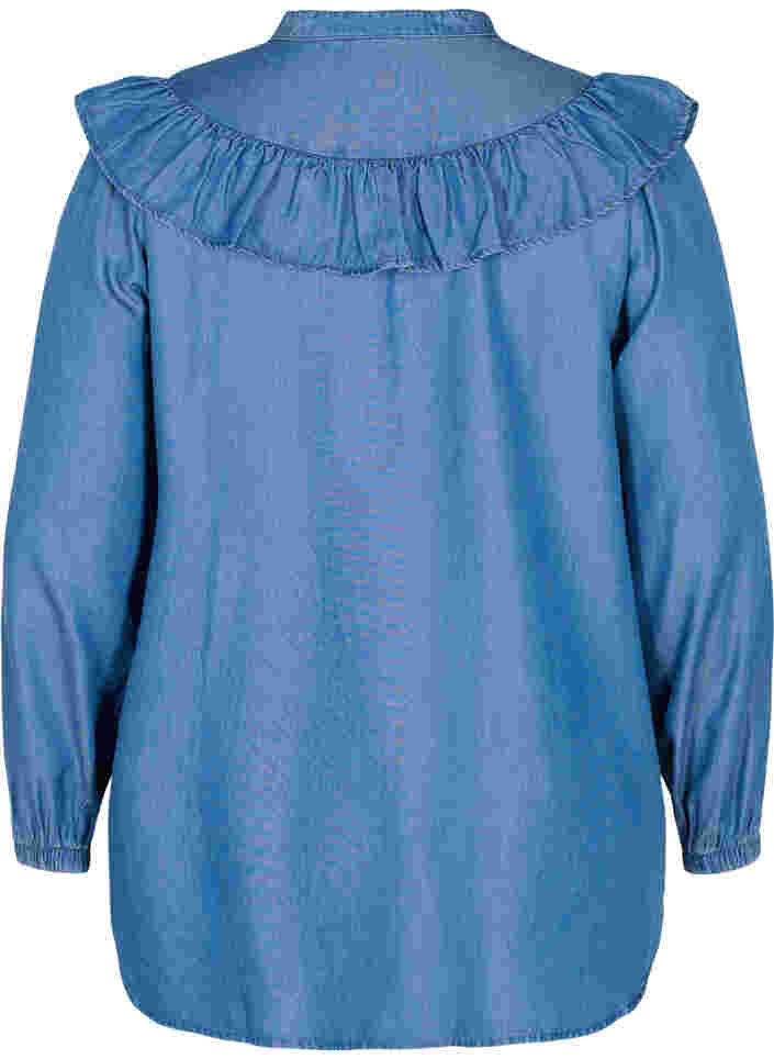 Pitkähihainen paita lyocell-kuidusta (TENCEL™), Blue denim, Packshot image number 1