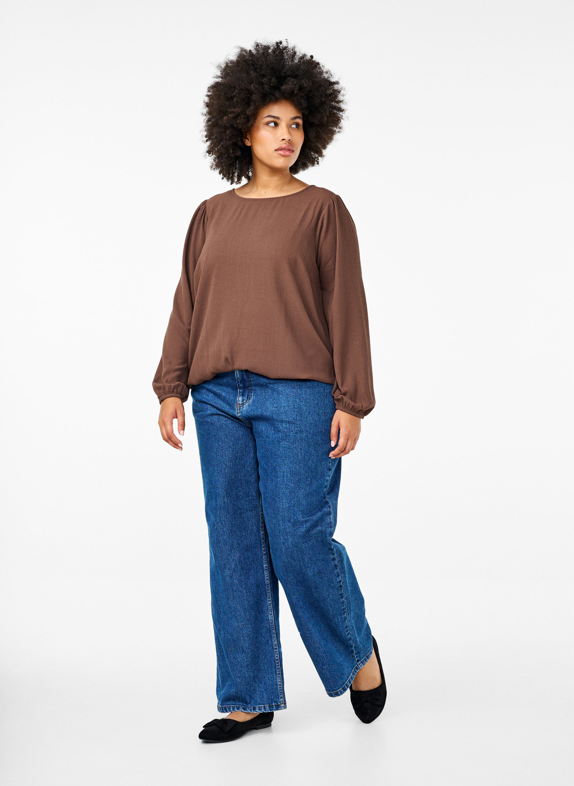 Zizzi Pusero, jossa on hopeakimalletta, Ruskea, Model image number 1