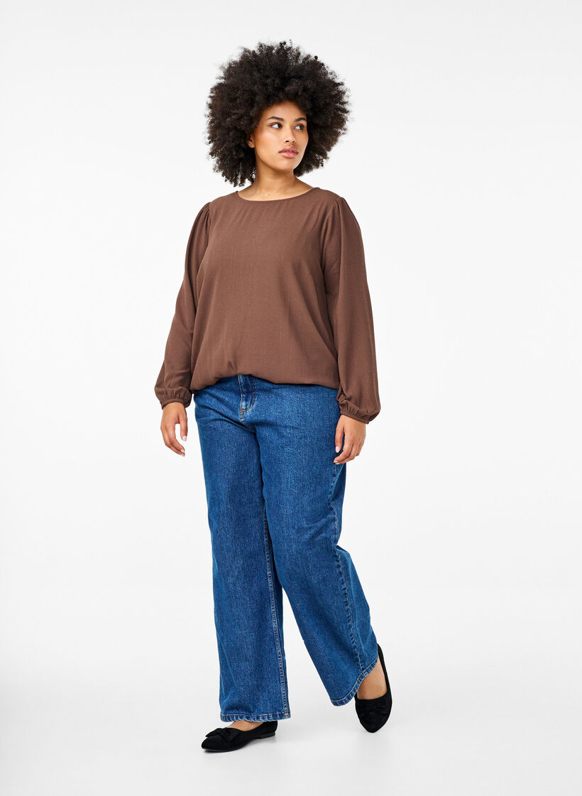 Pusero, jossa on hopeakimalletta, Ruskea, Model image number 1