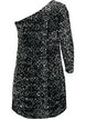 Lyhyt yksiolkaiminen mekko paljeteilla, Black/Silver Sequins, Packshot image number 1