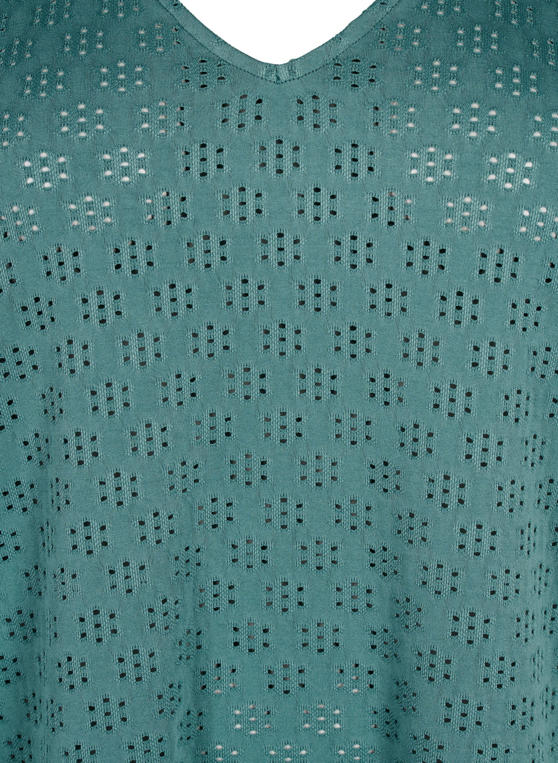 Zizzi Pusero V-p&auml;&auml;ntiell&auml; ja reik&auml;kuviolla, Sea Pine, Packshot image number 2