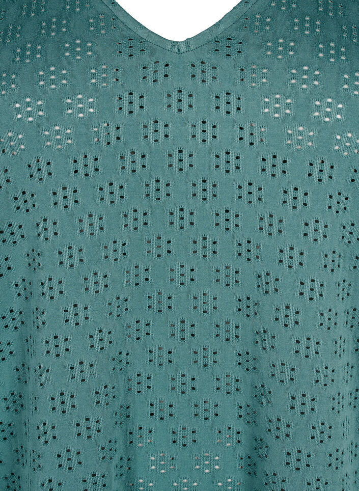 Pusero V-pääntiellä ja reikäkuviolla, Sea Pine, Packshot image number 2