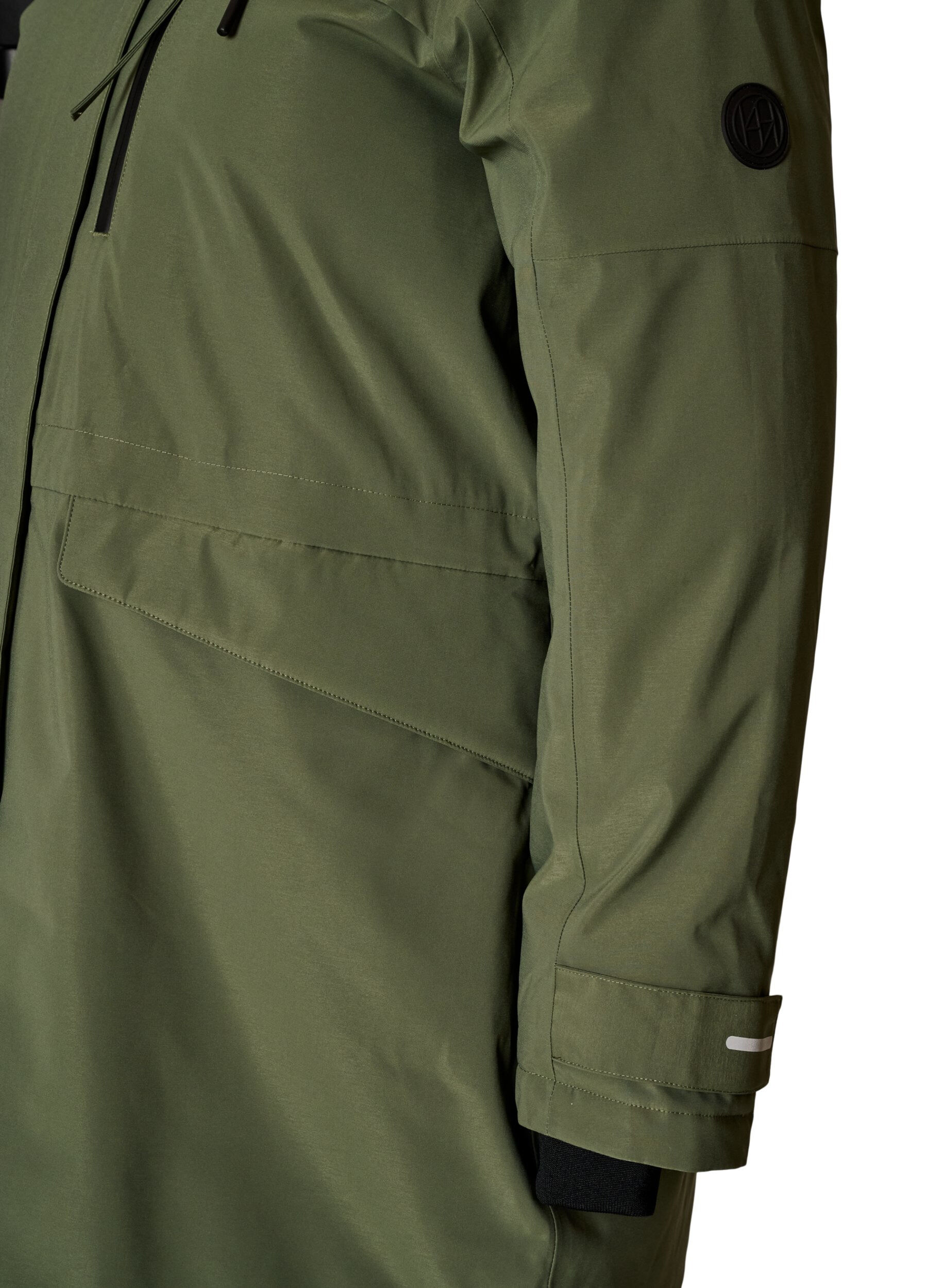 ZizziVett&auml;hylkiv&auml; parka hupulla ja toiminnallisilla yksityiskohdilla, Vihre&auml;, Packshot image number 3