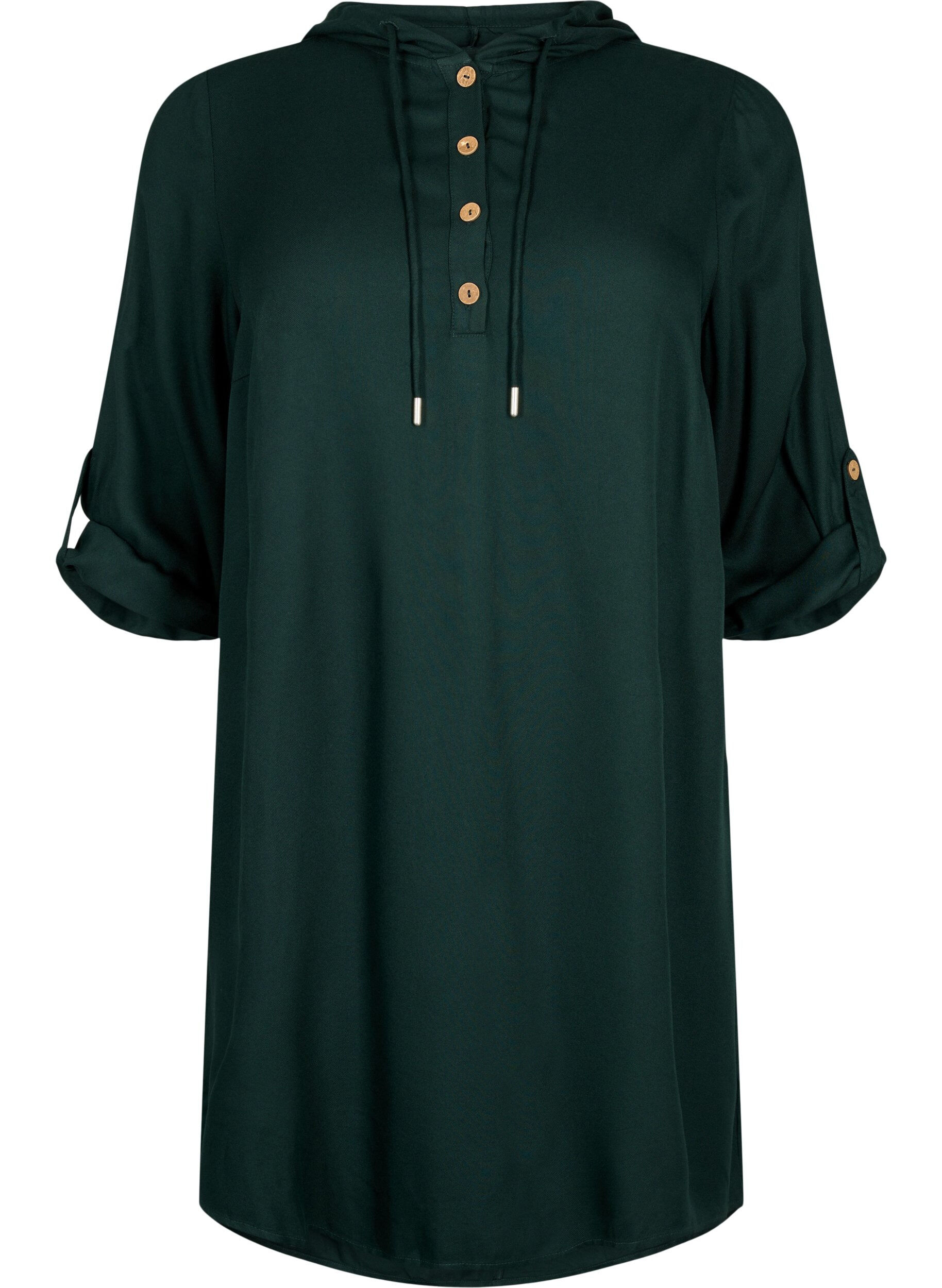 Zizzi Viskoositunika hupulla, Scarab, Packshot image number 0