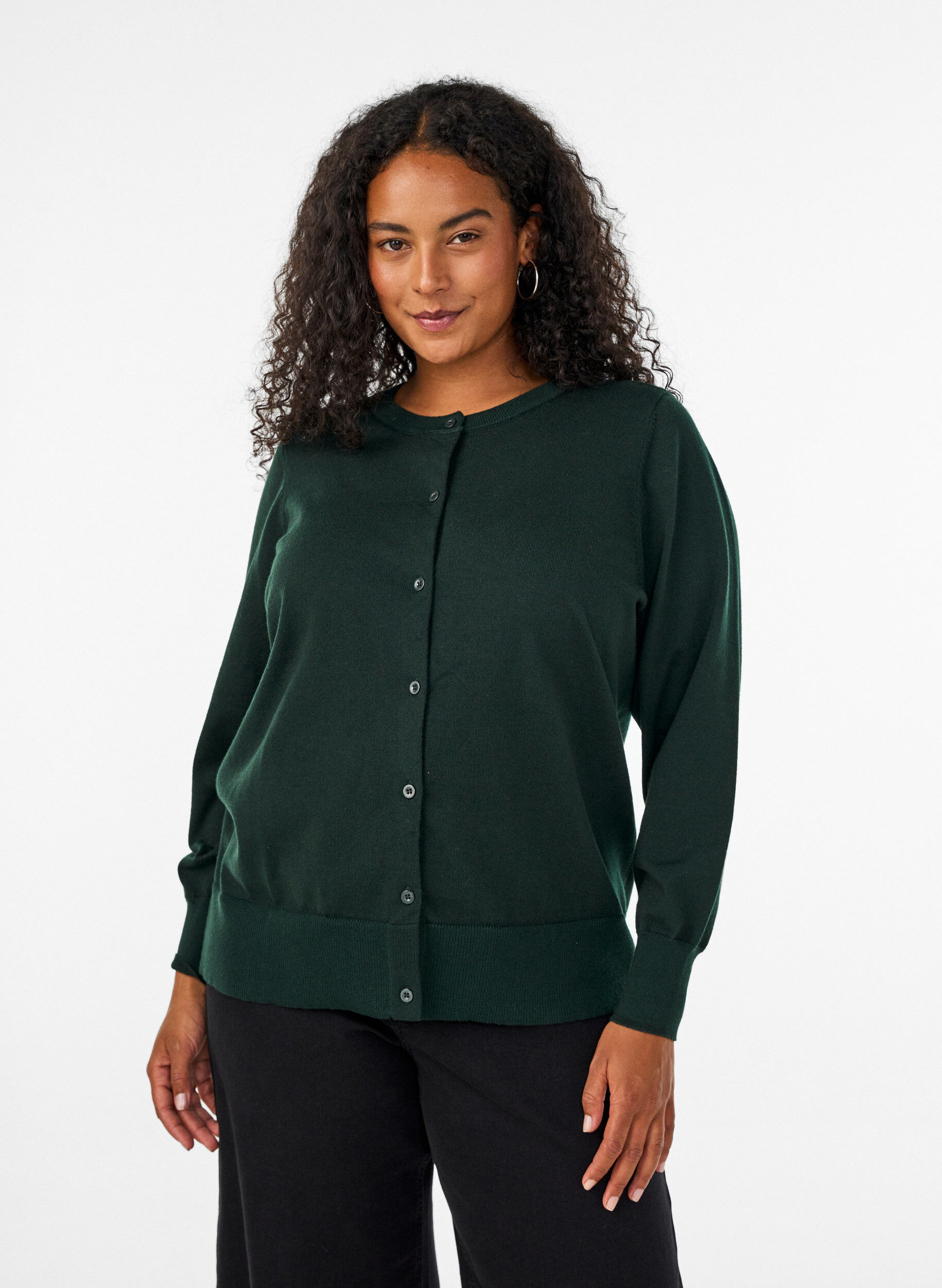 ZizziOhut neulepusero py&ouml;re&auml;ll&auml; p&auml;&auml;ntiell&auml;, Vihre&auml;, Model image number 0
