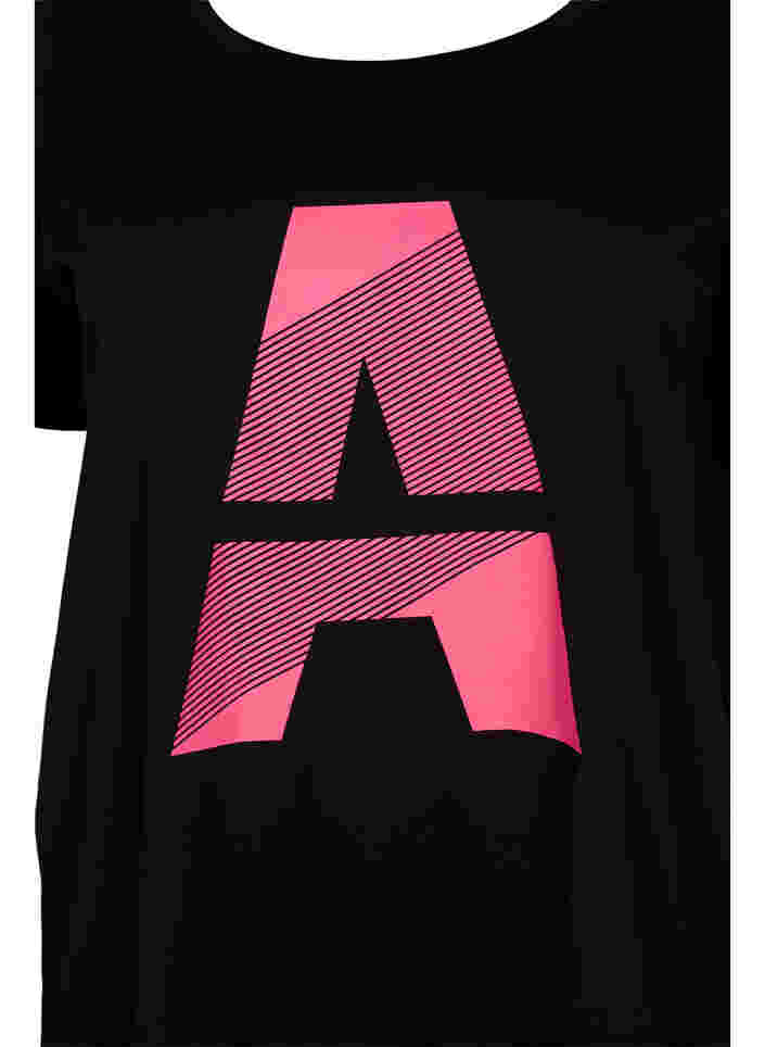 T-paita printillä treeniin , Black w. Pink A, Packshot image number 2