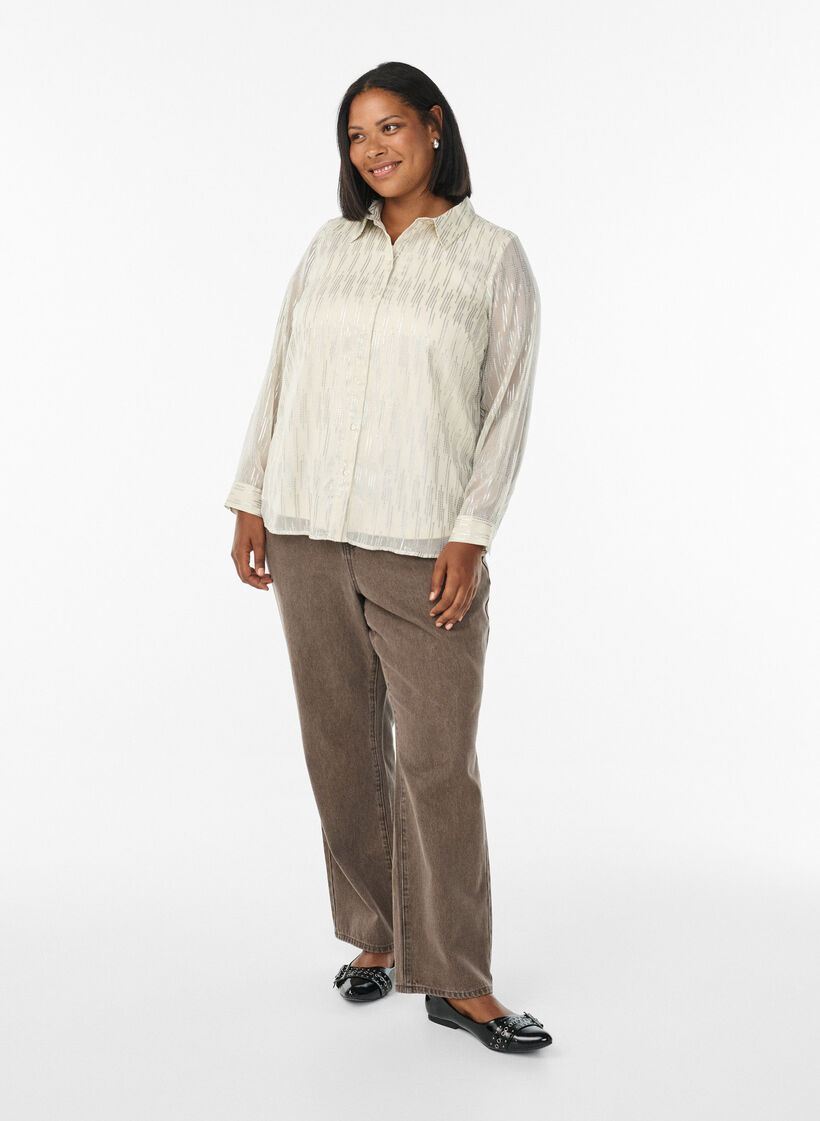 Paita kimaltelevalla kuviolla, Vanilja, Model image number 1